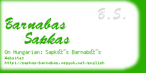 barnabas sapkas business card